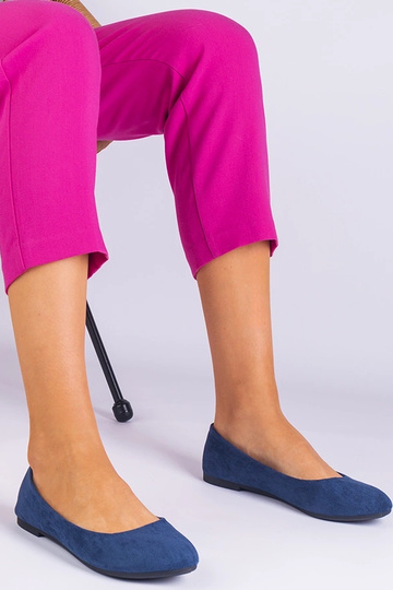 Ballerine da donna blu navy con fiocco, in pelle scamosciata Ingera 2