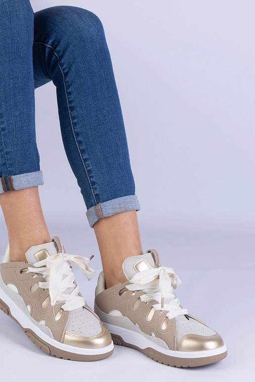 Sneakers beige da donna con...