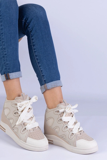 Sneakers beige da donna con...
