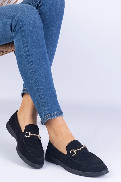 Scarpe nere di camoscio traforato con...