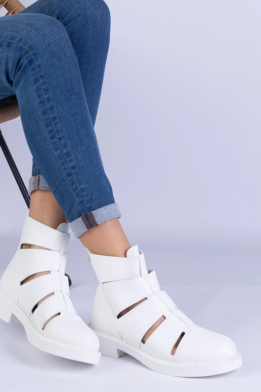 Stivaletti bianchi in ecopelle con...