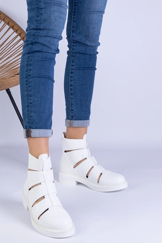 Stivaletti bianchi in ecopelle con...