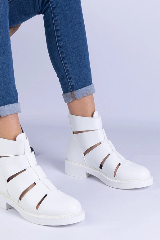 Stivaletti bianchi in ecopelle con...