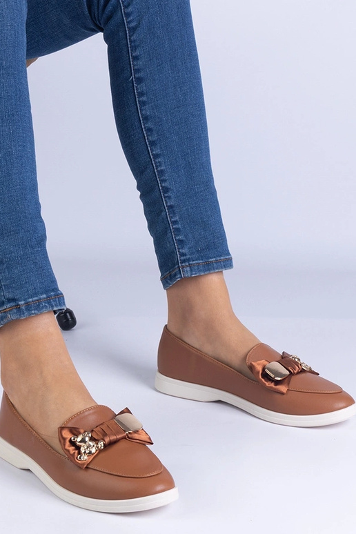 Mokasini marroni decorati con...