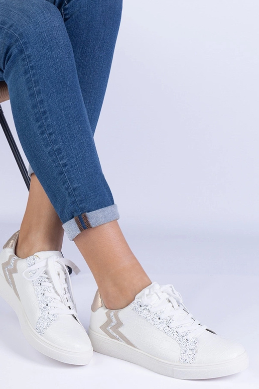 Sneakers da donna bianche con stampa...