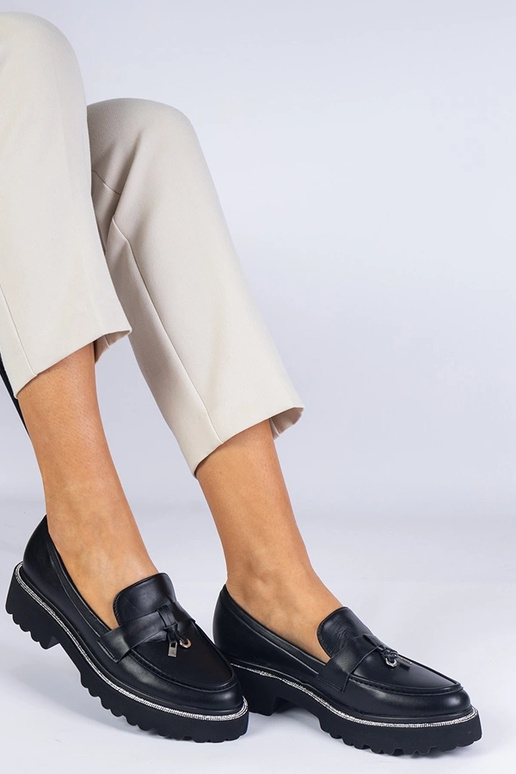 Mocassini da donna neri con suola...