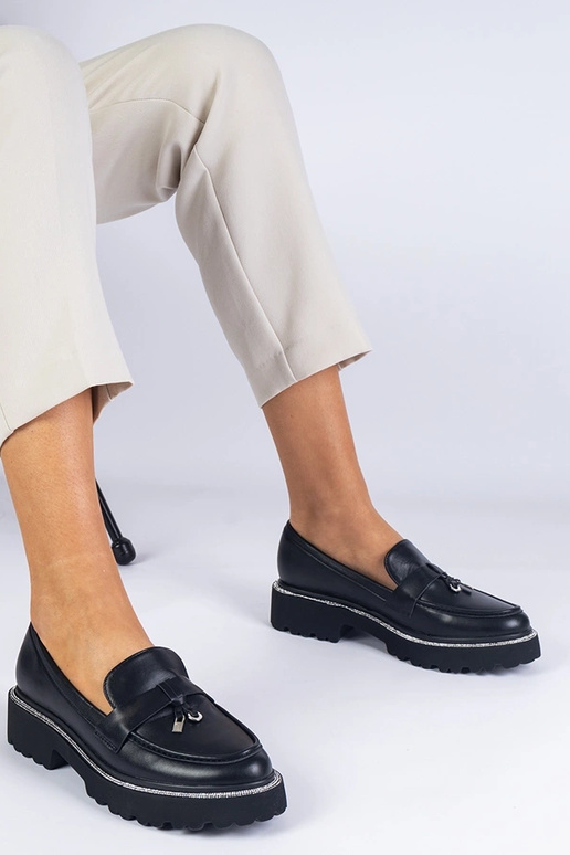 Mocassini da donna neri con suola...