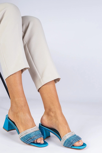 Sandali eleganti blu con zirconi Maritto