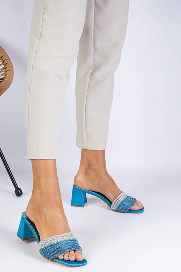Sandali eleganti blu con zirconi Maritto 2