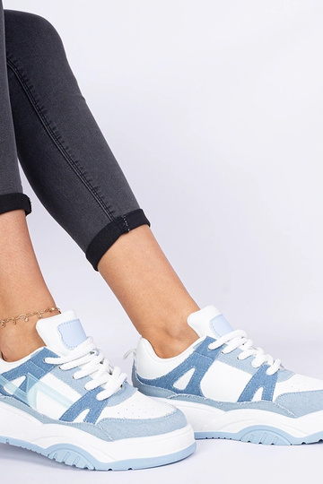 Sneakers in denim con lacci...