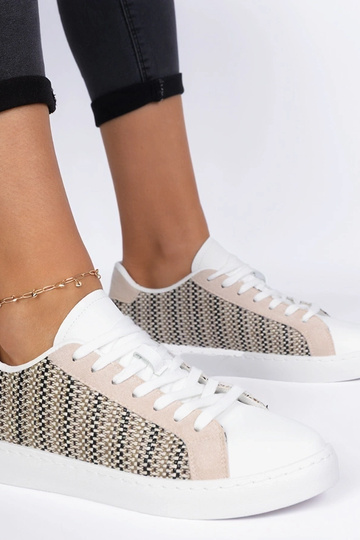 Sneakers beige da donna in...