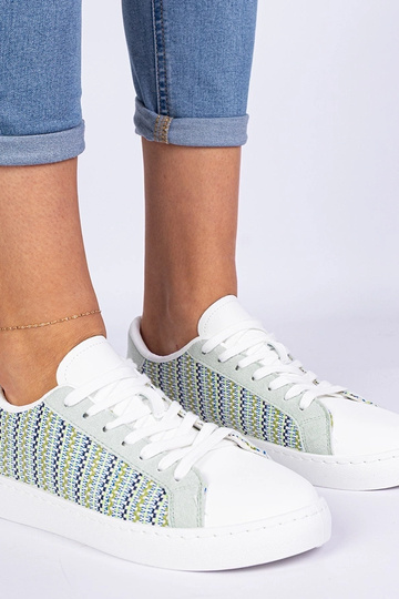 Sneakers verdi da donna in tessuto Bellisio 2