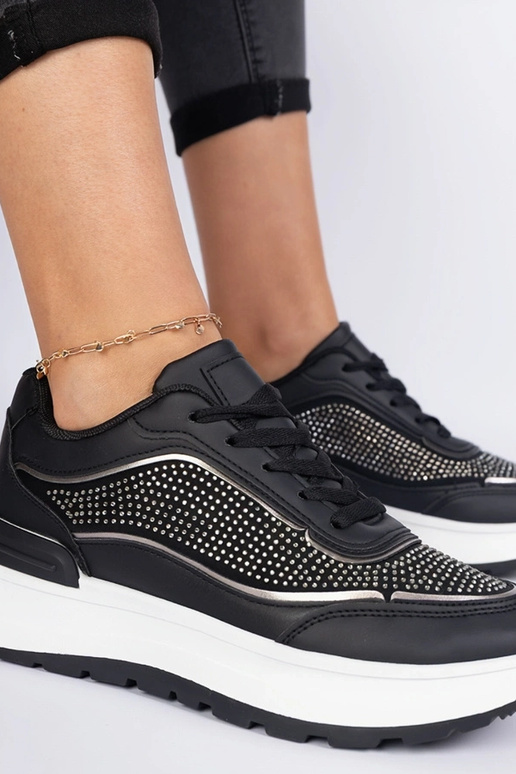 Sneakers nere da donna con zirconi Fucco