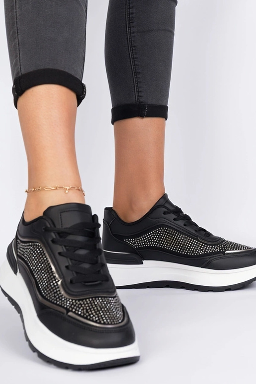 Sneakers nere da donna con zirconi Fucco