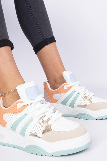 Sneakers arancioni da donna con lacci massicci Bartella 2