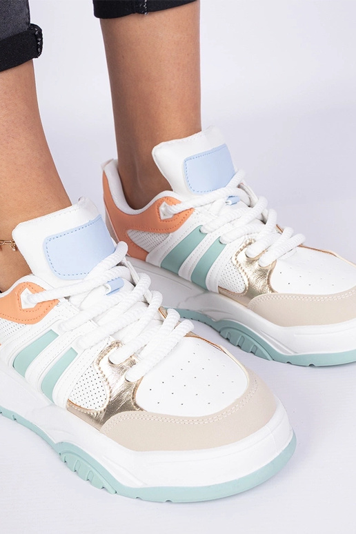 Sneakers arancioni da donna con lacci...