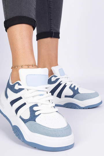 Sneakers blu da donna con lacci massicci Bartella