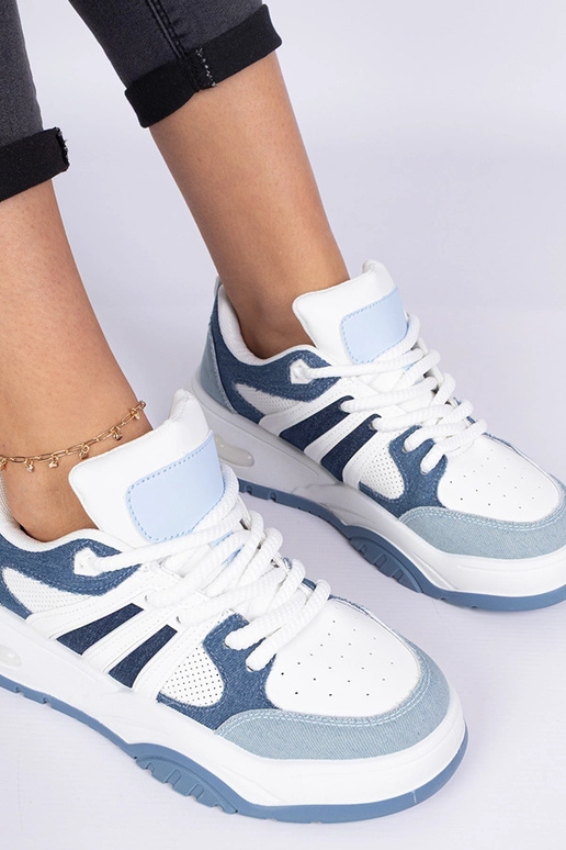 Sneakers blu da donna con lacci...