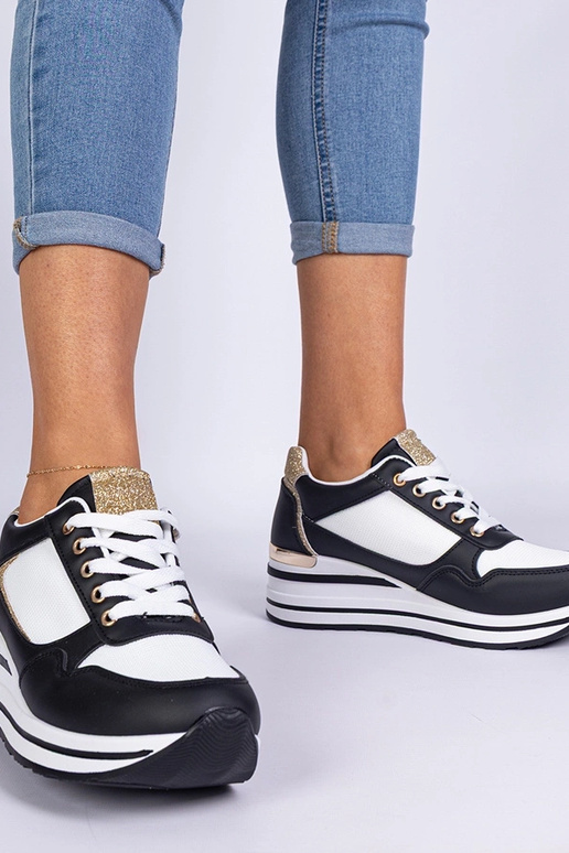 Sneakers nere decorate con glitter e...