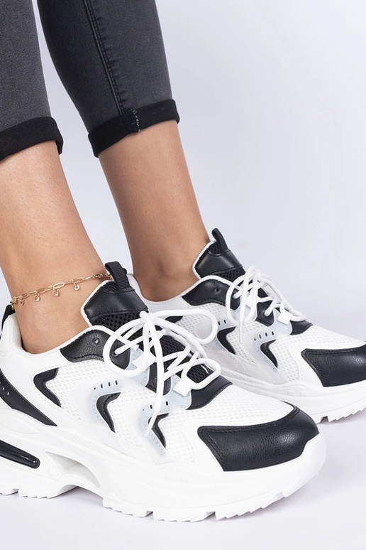 Sneakers sportive bianco-neri da...