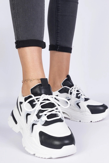 Sneakers sportive bianco-neri da donna Lamula 2