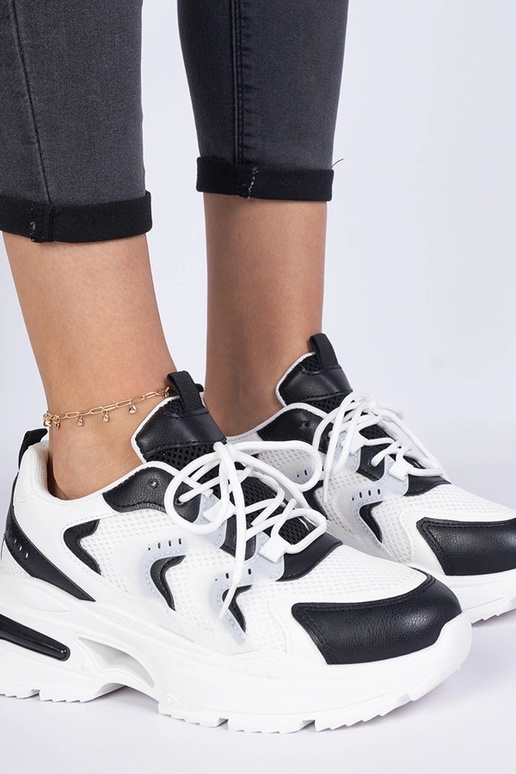 Sneakers sportive bianco-neri da...