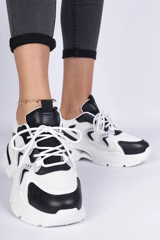 Sneakers sportive bianco-neri da...