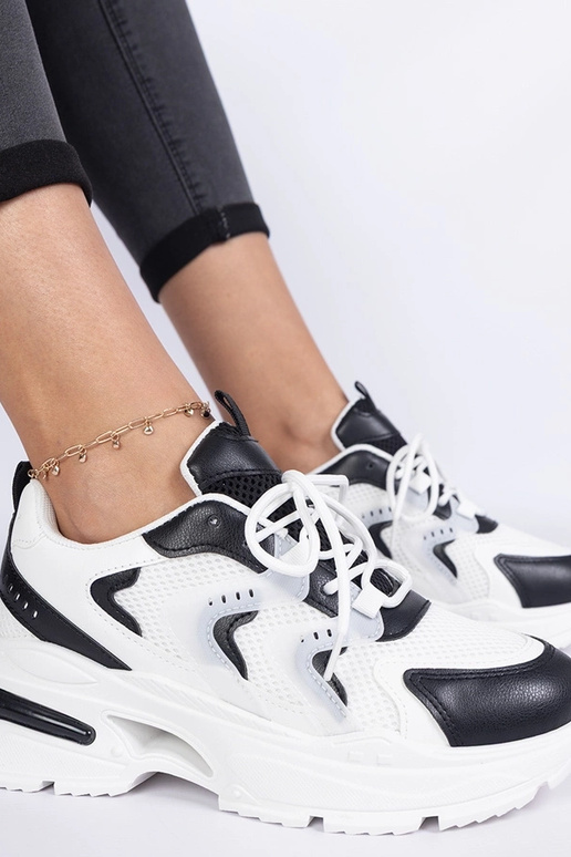 Sneakers sportive bianco-neri da...