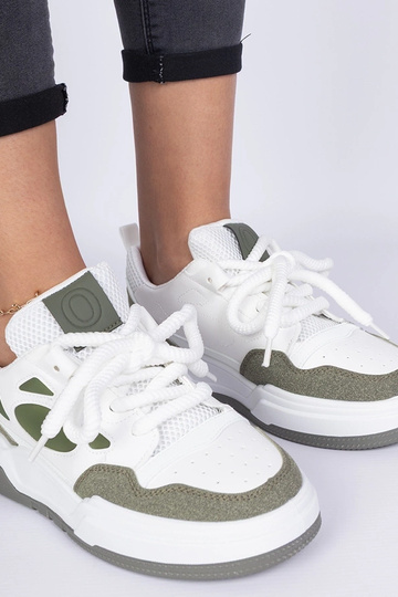 Sneakers verdi da donna con lacci massicci Alpacco