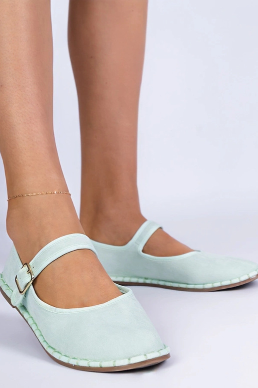 Ballerine verdi da donna con chiusura...