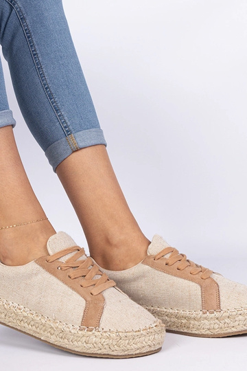 Espadrillas marroni da donna con lacci Malsi 2