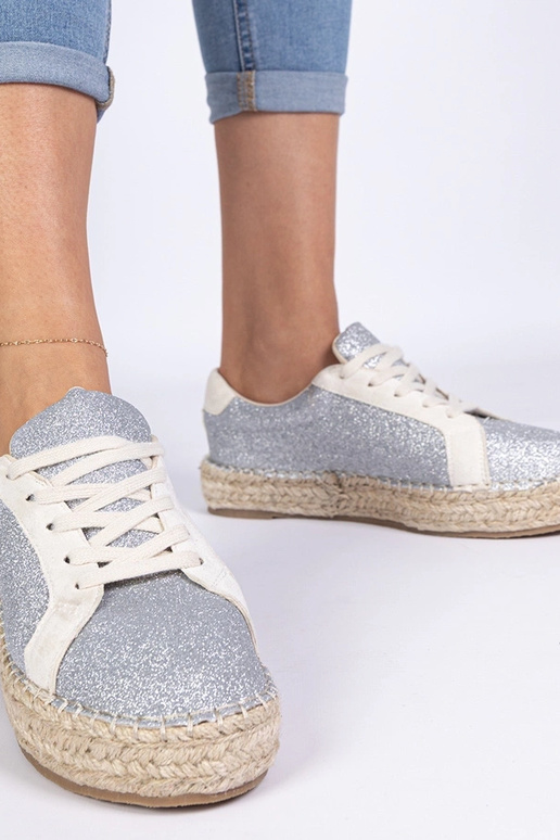 Espadrillas argento da donna decorate...