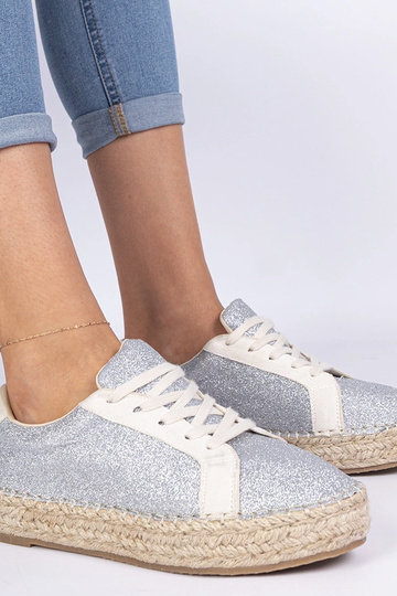Espadrillas argento da donna decorate con glitter Taredo 2