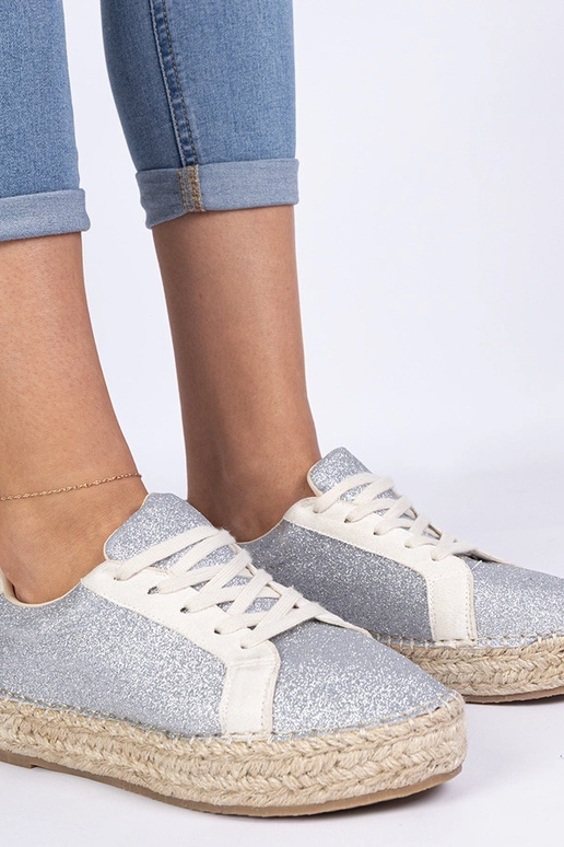 Espadrillas argento da donna decorate...