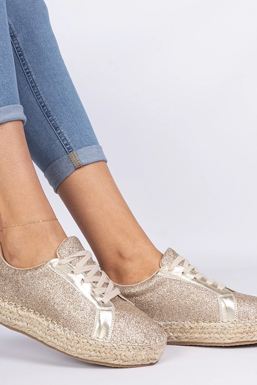 Espadrillas oro da donna decorate con...
