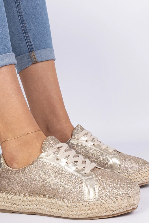 Espadrillas oro da donna decorate con...