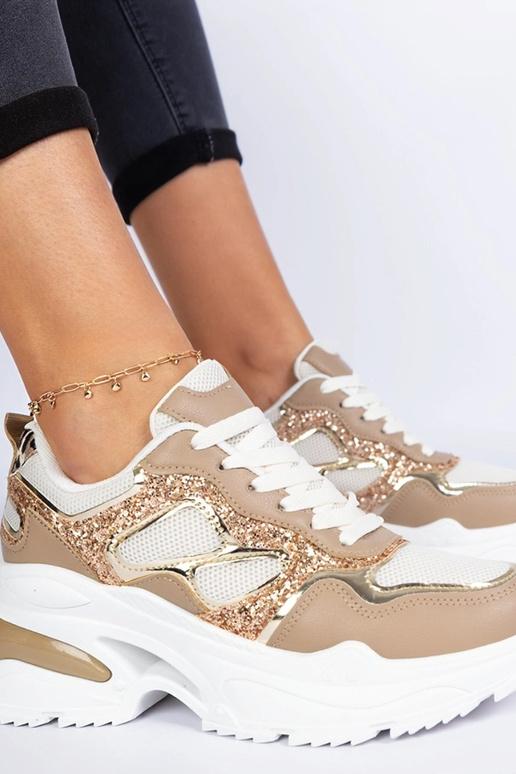 Sneakers marroni da donna decorate...