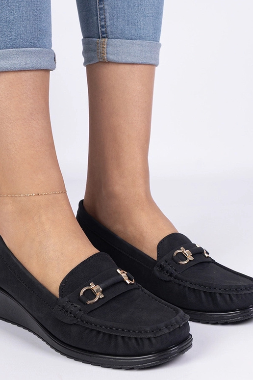 Mokasini neri da donna con tacco alto...