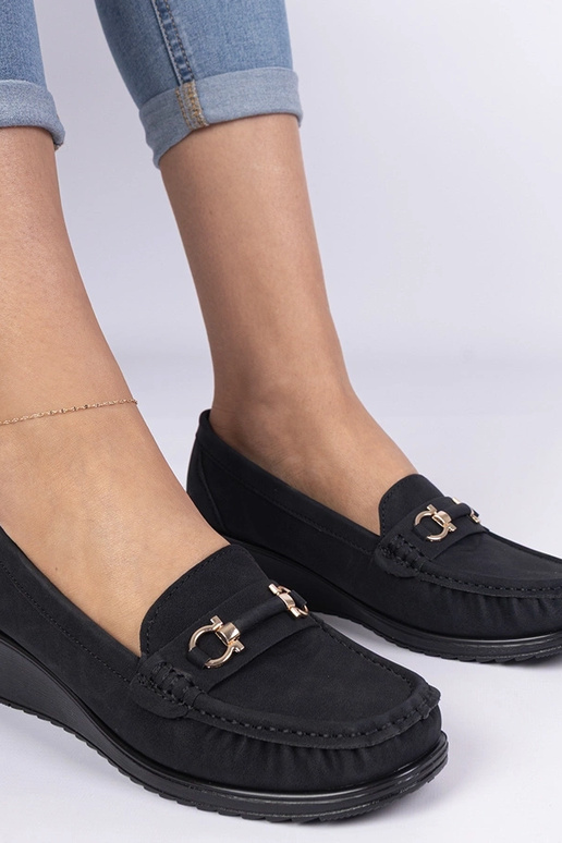 Mokasini neri da donna con tacco alto...