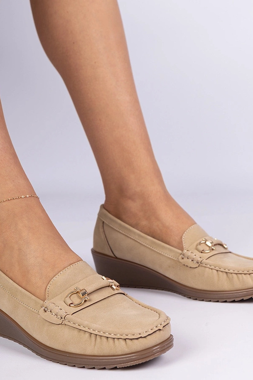 Mokasini marroni da donna con tacco...