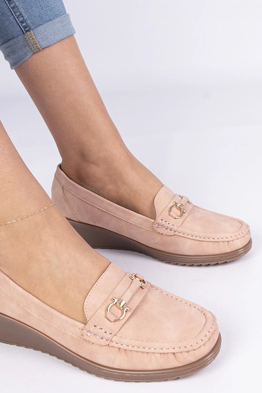 Mokasini rosa da donna con tacco alto...