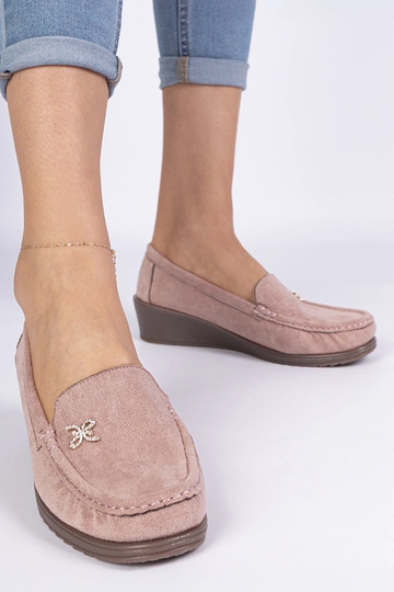 Mocassini rosa da donna con plateau in scamosciato sintetico Sarimi