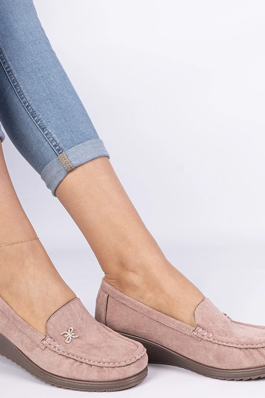 Mocassini rosa da donna con plateau...