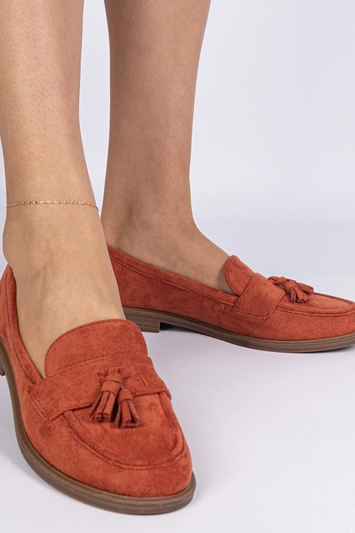 Mocassini arancioni da donna in...