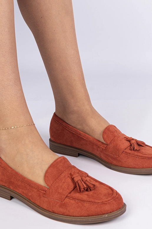 Mocassini arancioni da donna in...
