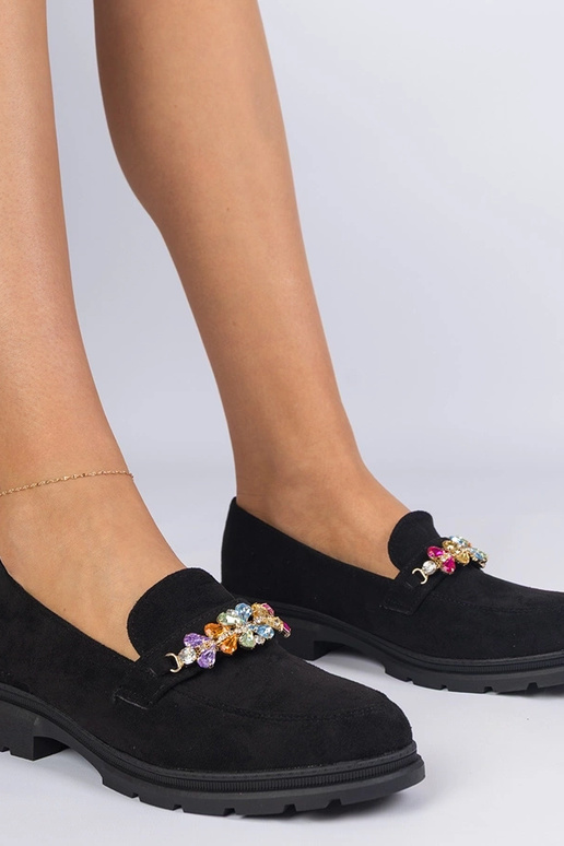 Mokasini neri da donna decorati con...