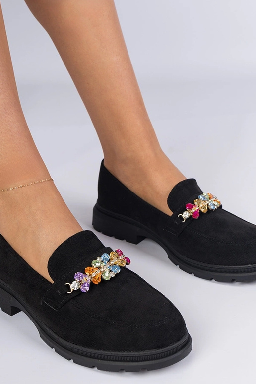 Mokasini neri da donna decorati con...