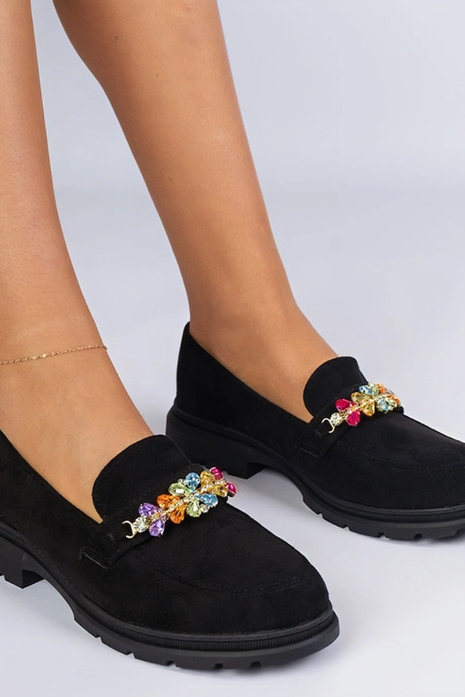 Mokasini neri da donna decorati con...