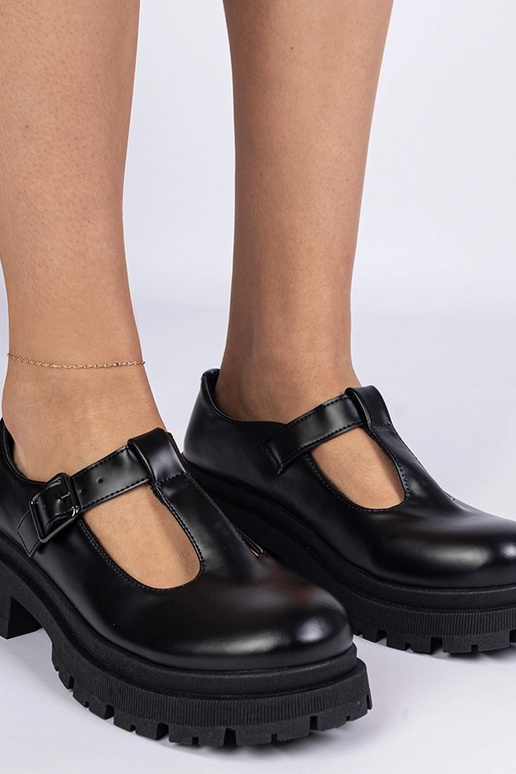 Scarpe basse nere con plateau in...