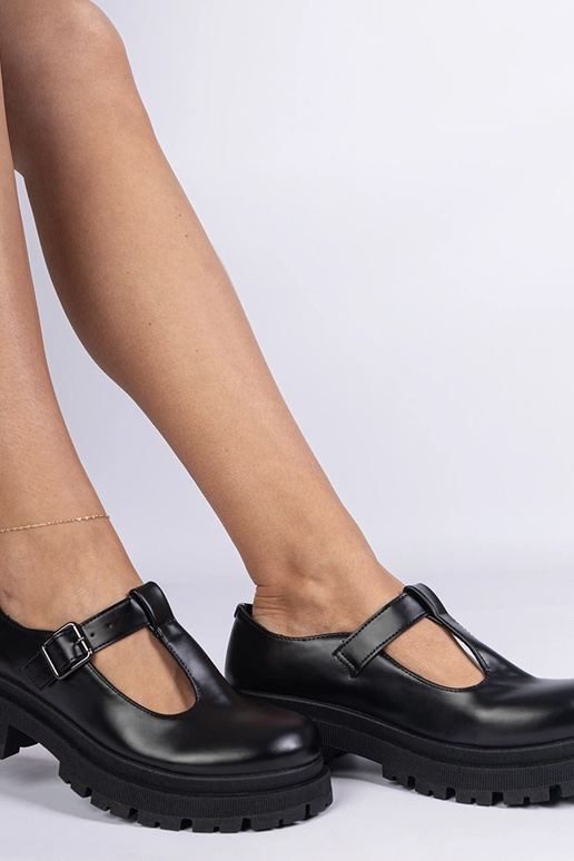 Scarpe basse nere con plateau in...